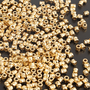 Stainless Steel 18K Gold Plated Faceted Cylindrical Spacer <b>Beads</b> <b>For</b> <b>Bracelet</b> Making Jewelry Accessories - Product Image 1