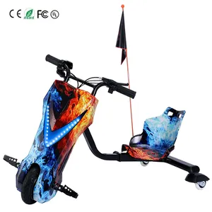Kids electric scooters 360 go cart 3 wheels electric drifting three wheel trike drift scooter for kids