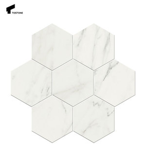 Mattonelle di mosaico esagonale in <span class=keywords><strong>marmo</strong></span> bianco lucido naturale conciso naturale <span class=keywords><strong>per</strong></span> il Design moderno del pavimento della parete della <span class=keywords><strong>cucina</strong></span> del bagno - Product Image 2