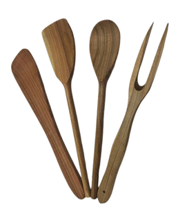 Ensemble de cinq cuillères en bois couverts de cuisine couverts de table pour la maison hôtel restaurant couverts en bois - Product Image 3