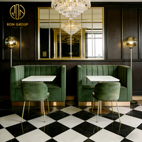 Table et chaise de café en marbre, banquette, canapé, mobilier de restauration pour café et restaurant