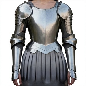 Pièce de harnais médiéval moderne en aluminium personnalisée avec protège-bras, style antique plaqué argent, artisanat métallique soudé - Product Image 1