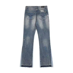 Stile Streetwear Y2K decorazione con bottoni a vita media svasati Jeans <span class=keywords><strong>da</strong></span> <span class=keywords><strong>uomo</strong></span> Slim Fit <span class=keywords><strong>pantaloni</strong></span> a zampa di elefante in Denim - Product Image 6