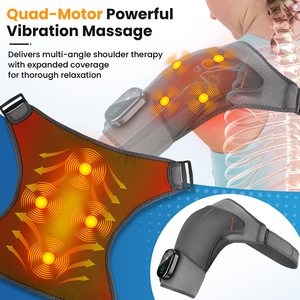 Enveloppe chauffante et massante pour les épaules à 4 moteurs avec vibration, attelle de massage chauffante pour les épaules avec batterie de 5000 mAh - Product Image 5
