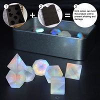 Mini dés à 4 faces, dés en verre mat à 4, 6, 8, 10, 12, 20 faces, jeu de dés pour Donjons et Dragons, jeux de rôle DND, RPG