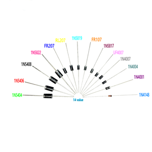Kit d'assortiment de Diode schutky, 200 pièces, interrupteurs rapide, 1N4001, 1N4004, 1N5408, <span class=keywords><strong>UF4007</strong></span>, FR207, 1N5817, 1N5819, 1N5822, 1N4148, RL207 - Product Image 2