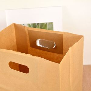 Wholesale Custom Eco-Friendly <b>Biodegradable</b> Brown Kraft Paper Bags Die-Cut Fast Food Takeout Delivery <b>Packaging</b> for Restaurants - Product Image 1