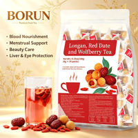 Thé aux fleurs OEM ODM 180g (6x30 sachets par paquet) pour infusion à l'eau chaude/froide, régule les menstruations, nourrit la beauté, protège le foie