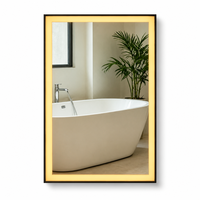 Miroir suspendu LED de forme rectangulaire avec éclairage de forme personnalisée
