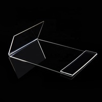 Vente en gros en forme de V acrylique de bureau porte-cartes de visite et numéro de table bureau plaque signalétique présentoir