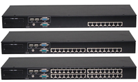 Commutateur KVM IP combiné 8 ports/16 ports DB-15, prise en charge USB + VGA, console locale, touches de raccourci OSD, tiroir KVM IP, montage en rack 1U, en stock