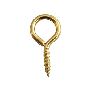 Tornillos de Ojo Amarillos de Latón, Tornillos Autorroscantes de Hierro, Tamaño en Pulgadas, Estilo Retro, Ganchos de Ferretería para Bricolaje - Product Image 3