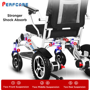 Fauteuil roulant pliant automatique inclinable électrique en aluminium léger portatif fauteuil roulant de voyage motorisé pour les personnes âgées - Product Image 3