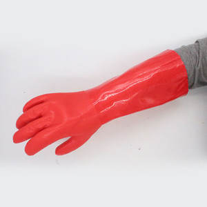 Gants en PVC East Asia 802F-40, épaisseur moyenne, imperméables, pour le nettoyage domestique, avec doublure en coton, durables et réutilisables - Product Image 1