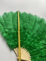 Éventail en plumes d'autruche blanches teintes, grand format, pour femmes, idéal pour les soirées burlesques, mariages, spectacles de danse et accessoires de vacances - Vente en gros