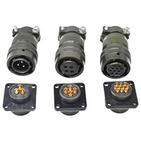 Conector Circular Serie MIL-DTL-26482 MS3116F12 MS3112E12, Enchufe y Receptáculo de Acoplamiento Tipo Bayoneta, Contacto para Soldar