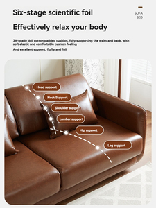 Modern Italian Genuine Leather L-Shape <b>Sofa</b> Bed 2 Seater Convertible Foldable Pull Couch Luxury Living Room <b>Sleeper</b> <b>Sofa</b> - Product Image 5
