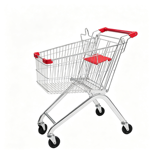 340L Grocery <b>Cart</b> Large Capacity Supermarket Trolley Heavy Duty Wire Mesh Silent Caster Rolling <b>Wheels</b> Retail Use Set Kit - Product Image 1