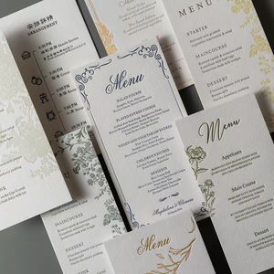 Carte de menu de mariage personnalisée élégante avec impression sérigraphique, papier couché, estampage à chaud, gaufrage, design enroulable avec noms et date - Product Image 4