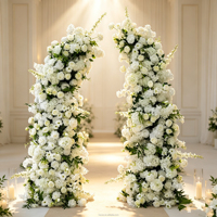 Fournitures de fleurs artificielles décoratives : Arche ronde personnalisable, cadre floral pour scène, toile de fond de jardin, entrée de mariage, portail lunaire