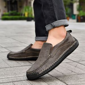 New Fashion Men Leather Shoes Lightweight Breathable and Durable Big Sizes and Handmade Stitching Casual Shoes Loafers - Product Image 2
