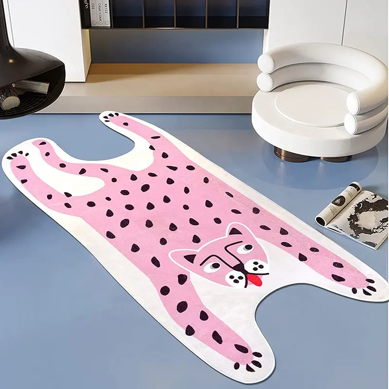 Tapete de quarto em forma de personalizada, tapete em forma de animal macio de poliéster