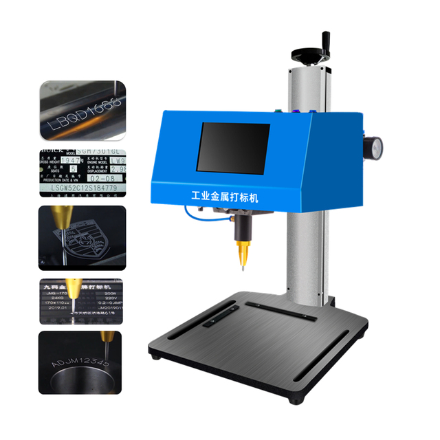 300*200mm Portable Metal Nameplate Marking Engraving Machine Touch Screen 3axis Electric Pneumatic Lettering Machine for Metal