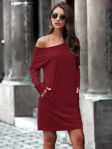 Nuovo Abito Estivo OEM con Collo Asimmetrico e Tasca Nascosta, Vestito Plus Size per Club Notturni, Abbigliamento Sexy da <span class=keywords><strong>Donna</strong></span>, Abito Casual - Product Image 6