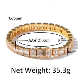 <span class=keywords><strong>Bracciali</strong></span> Tennis di Lusso con Zirconia di Alta Qualità da 8.6mm, Catene Affascinanti per <span class=keywords><strong>Uomo</strong></span> e Donna, Gioielli alla Moda Bling Iced Out - Product Image 2