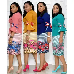 थोक बेल्ट महिलाओं के लिए बड़ा आकार 40-थोक बड़ा आकार एल एक्स्ट्रा लार्ज XXL XXXL अफ्रीकी महिलाओं के वस्त्र देवियों सभ्य peplum कार्यालय पोशाक