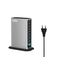 520W GaN Masaüstü Hızlı Şarj Cihazı 4C4A 100W USB-C PD QC3.0 Telefon/Tablet/Kamera Şarj İstasyonu MacBook/iPhone/Dizüstü Bilgisayarlar için