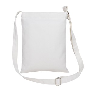 Canvas Crossbody <b>Bag</b> Vertical Square Zippered Adjustable Strap <b>Small</b> Capacity Portable Everyday Use Ivory <b>Black</b> - Product Image 5