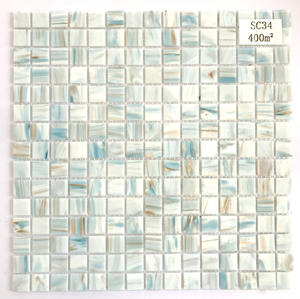 Colore bianco stampa a mano calda fusione di vetro mosaico cravatte per cucina bagno Hotel piscina progetto per parete arte mosaico di vetro - Product Image 1