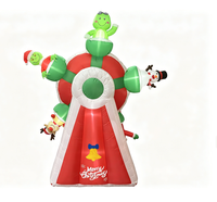 Décorations de Noël gonflables rotatives de 8 pieds de haut pour l'extérieur avec Père Noël, rennes, bonhomme de neige, Grinch et grenouille