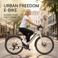 Vélo électrique léger et amortissant, stock européen, 250W, autonomie 100km, idéal pour les trajets urbains