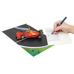 Carte de vœux pop-up sur le thème de la Formule 1, voiture de course sportive, ventes chaudes - Product Image 3