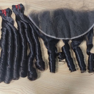 Extensiones de Cabello Virgen Natural de Grado 15A Más Vendidas, Extensiones de Cabello Humano con Rizos Voluminosos, Extensiones de Cabello Brasileño con Cierre - Product Image 3