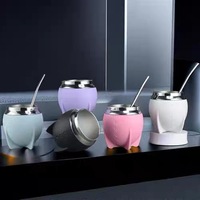 2024 nouveau Design vente chaude en acier inoxydable argentin espagne Yerba Mate en cuir enveloppé Yerba Mate gourde Mate tasse