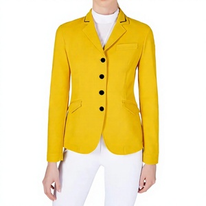 Custom Brand Name Horse Riding Women Show Coat Highly Customized <b>Equestrian</b> Yellow Color Horse Riding Show Jackets for Ladies - Product Image 1