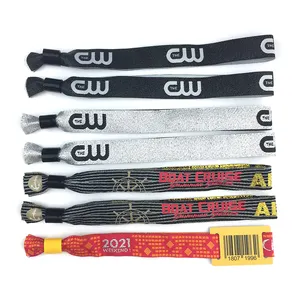 Hot Customized Festival Events Woven Bracelet Fashion Hand Band LX Logo Plastic Fabric Material Customized Promotional Gifts