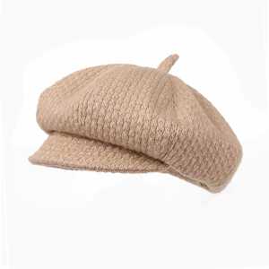 Nouvelle collection Automne-Hiver 2024 : Béret Newsboy 8 Panneaux Couleur Unie – Chapeau Tricoté Tendance pour Filles et Femmes - Product Image 3