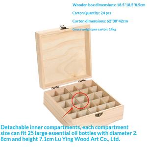 صندوق تخزين للزيوت العطرية من الخشب الصلب النقي، مربع الشكل، سعة كبيرة، 25 خانة، 15 مل - Product Image 6