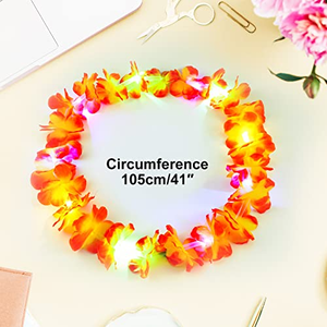 Collier Hawaïen Lumineux LED Fleur de Lualu avec Lumières LED pour Mariage et Fêtes à Thème Tropical - Product Image 4