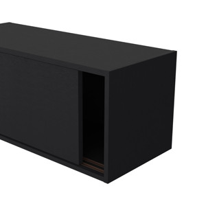 Armoire flottante Anegam avec porte coulissante, étagère murale noire pour le rangement à domicile ou au bureau - Product Image 5