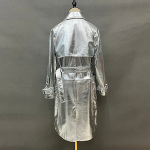 Moda moto lungo doppiopetto in <span class=keywords><strong>pelle</strong></span> bavero tinta unita in <span class=keywords><strong>vera</strong></span> <span class=keywords><strong>pelle</strong></span> di montone <span class=keywords><strong>Trench</strong></span> da donna - Product Image 2