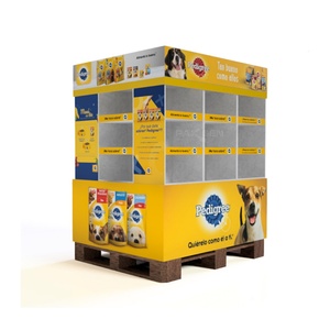 รถโรงเรียนโชว์อาหารสัตว์เลี้ยงรูปทรงรถบัส พับได้ เป็นมิตรกับสิ่งแวดล้อม ทำจากกระดาษแข็งรีไซเคิล ปรับแต่งได้ พร้อมพาเลทสำหรับวางสินค้า - Product Image 4