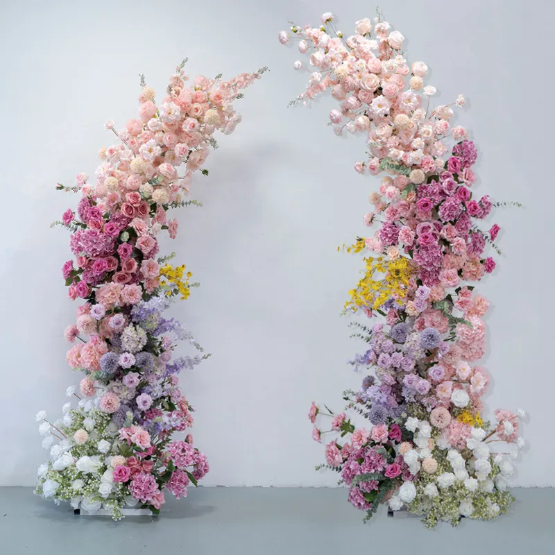 Sfondo personalizzato fiori arco rosa per matrimonio festa di compleanno