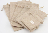 Vente chaude, sacs à cordon en jute 100% écologiques, imperméables, de taille moyenne, avec logo personnalisé imprimé, sacs cadeaux, corde de chanvre