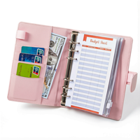 Personnalisable UV imprimé en cuir A6 reliure à spirale à feuilles mobiles planificateur Journal cahier d'école cadeau avec des pages de budget en espèces