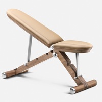 Banc de musculation multifonctionnel réglable en bois de noyer de luxe pour la maison, la villa et la salle de sport privée